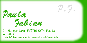 paula fabian business card